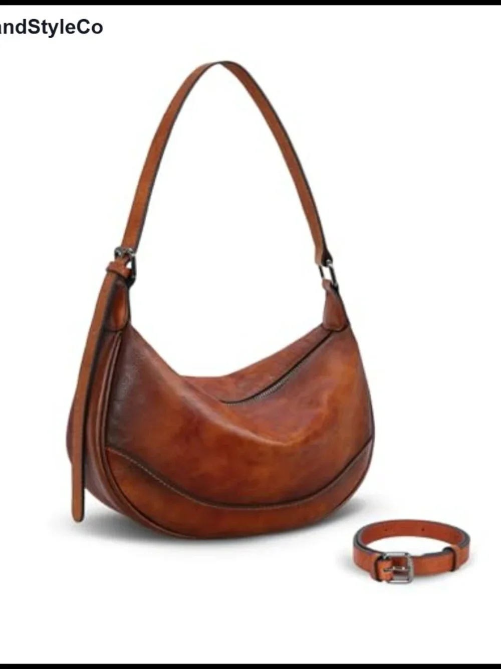 Vintage Leather Crossbody Hobo Bag Shoulder Purse Adjustable Strap